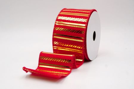 Red_Shimmer Horizontal Bar Wired Ribbon_KF9744GC-7-7
