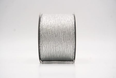 Grayish White Metallic Shine Holiday Wired Ribbon_KF9745G-1