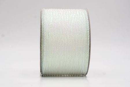 White Metallic Shine Holiday Wired Ribbon_KF9745GN-1N