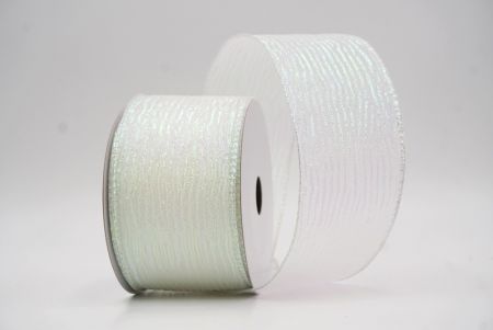 White Metallic Shine Holiday Wired Ribbon_KF9745GN-1N