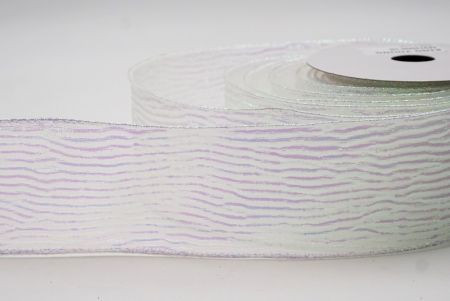 White Metallic Shine Holiday Wired Ribbon_KF9745GN-1N