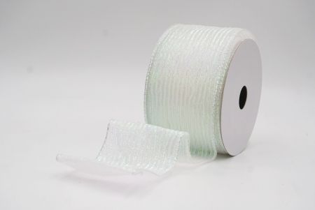 White Metallic Shine Holiday Wired Ribbon_KF9745GN-1N