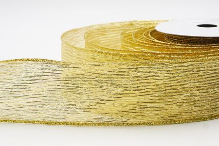 Lt. Brown - Gold Metallic Shine Holiday Wired Ribbon_KF9746G-13