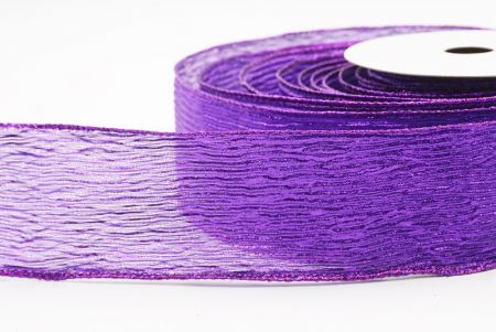 Purple Metallic Shine Holiday Wired Ribbon_KF9746GP-34