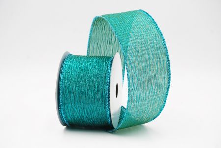 Aqua Green Metallic Shine Holiday Wired Ribbon_KF9746GT-55