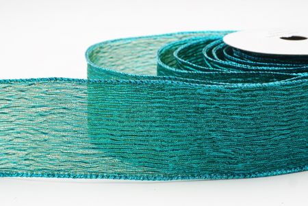 Aqua Green Metallic Shine Holiday Wired Ribbon_KF9746GT-55
