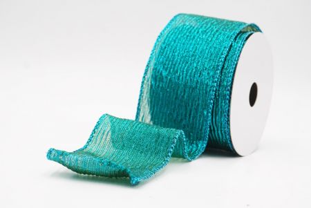 Aqua Green Metallic Shine Holiday Wired Ribbon_KF9746GT-55