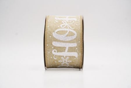 Brun clair HO HO HO Ruban de fête en fil de flocon de neige_KF9751GC-13-183