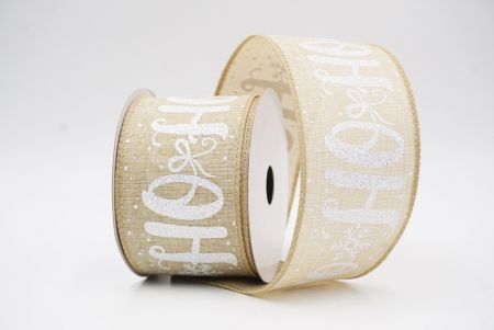 Brun clair HO HO HO Ruban de fête en fil de flocon de neige_KF9751GC-13-183