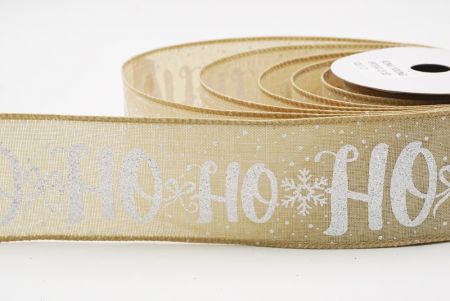 Brun clair HO HO HO Ruban de fête en fil de flocon de neige_KF9751GC-13-183