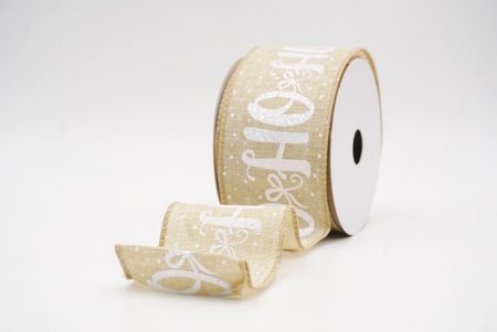 Brun clair HO HO HO Ruban de fête en fil de flocon de neige_KF9751GC-13-183