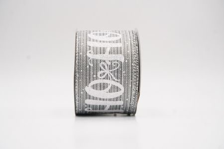 Ruban câblé de vacances flocon de neige HO HO HO gris_KF9752G-50