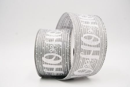 Ruban câblé de vacances flocon de neige HO HO HO gris_KF9752G-50