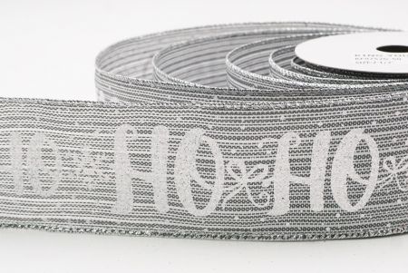 Ruban câblé de vacances flocon de neige HO HO HO gris_KF9752G-50
