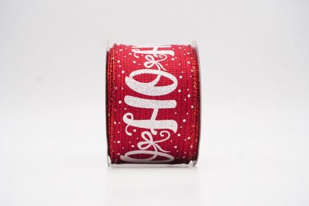 Ruban câblé de vacances flocon de neige HO HO HO rouge_KF9752GR-7