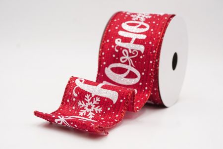 Ruban câblé de vacances flocon de neige HO HO HO rouge_KF9752GR-7