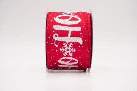 Ruban câblé de vacances flocon de neige HO HO HO rouge - blanc_KF9753GC-7-7