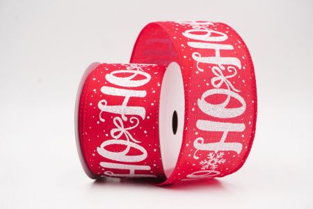 Ruban câblé de vacances flocon de neige HO HO HO rouge - blanc_KF9753GC-7-7