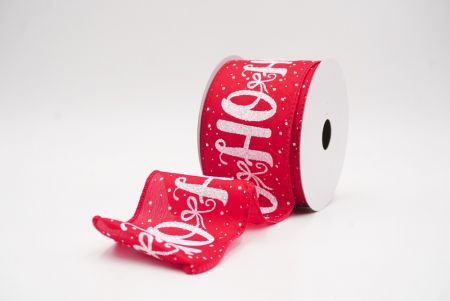 Ruban câblé de vacances flocon de neige HO HO HO rouge - blanc_KF9753GC-7-7