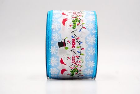 नीला_त्योहार स्नोमैन और क्रिसमस लाइट्स वायर्ड रिबन_KF9754GC-12-213