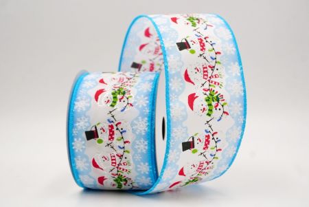 नीला_त्योहार स्नोमैन और क्रिसमस लाइट्स वायर्ड रिबन_KF9754GC-12-213