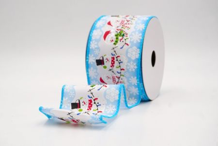 नीला_त्योहार स्नोमैन और क्रिसमस लाइट्स वायर्ड रिबन_KF9754GC-12-213