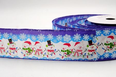 बैंगनी_त्योहार स्नोमैन और क्रिसमस लाइट्स वायर्ड रिबन_KF9754GC-34-34