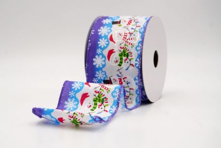 बैंगनी_त्योहार स्नोमैन और क्रिसमस लाइट्स वायर्ड रिबन_KF9754GC-34-34