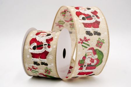 Ruban filaire de Père Noël joyeux et de sac à cadeaux_Kaki_KF9755GC-13-183