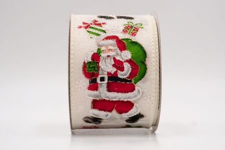 Ruban filaire de Père Noël joyeux et de sac à cadeaux_Crème_KF9755GC-2-2