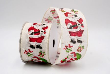 Ruban filaire de Père Noël joyeux et de sac à cadeaux_Crème_KF9755GC-2-2