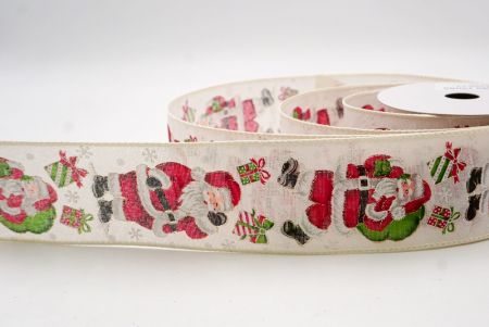 Ruban filaire de Père Noël joyeux et de sac à cadeaux_Crème_KF9755GC-2-2