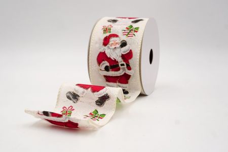 Ruban filaire de Père Noël joyeux et de sac à cadeaux_Crème_KF9755GC-2-2