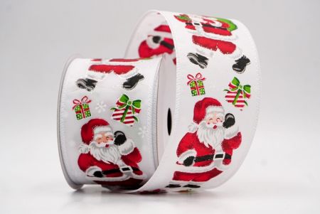 Ruban filaire de Père Noël joyeux et de sac à cadeaux_Blanche_KF9756GC-1-1