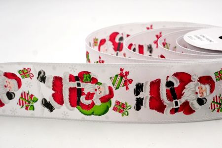 Ruban filaire de Père Noël joyeux et de sac à cadeaux_Blanche_KF9756GC-1-1