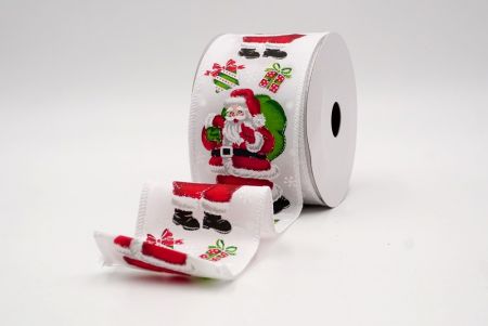 Ruban filaire de Père Noël joyeux et de sac à cadeaux_Blanche_KF9756GC-1-1