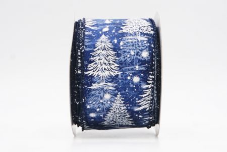 Blue - Sheer Christmas Tree & Winter Landscape Wired Ribbon_KF9771GC-4-4