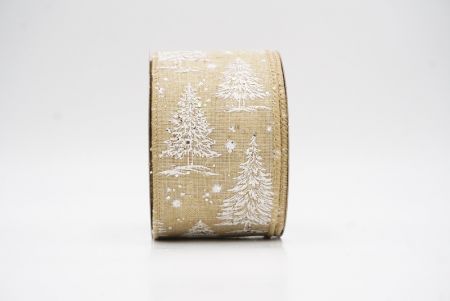 Lt. Brown - Burlap Christmas Tree & Winter Landscape Wired Ribbon_KF9772GC-13-183