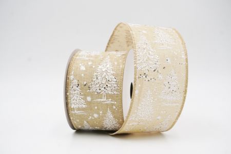 Lt. Brown - Burlap Christmas Tree & Winter Landscape Wired Ribbon_KF9772GC-13-183