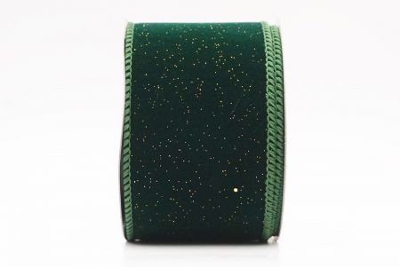 Green Sparkling Solid Color Glitter Wired Ribbon_KF9785GC-3-127