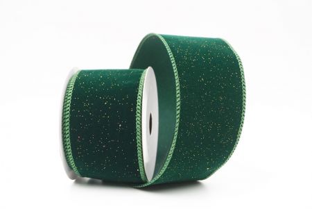 Green Sparkling Solid Color Glitter Wired Ribbon_KF9785GC-3-127