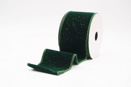 Green Sparkling Solid Color Glitter Wired Ribbon_KF9785GC-3-127