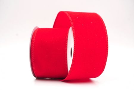 Red Sparkling Solid Color Glitter Wired Ribbon_KF9785GC-7-7