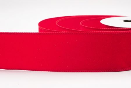 Red Sparkling Solid Color Glitter Wired Ribbon_KF9785GC-7-7