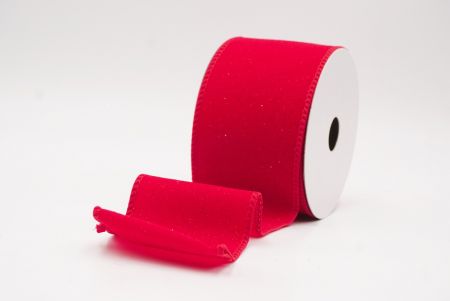 Red Sparkling Solid Color Glitter Wired Ribbon_KF9785GC-7-7