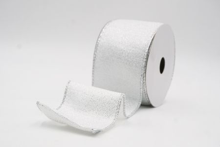 Ruban Filé Métallique Sophistiqué Blanc - Argent Brillant_KF9788G-1