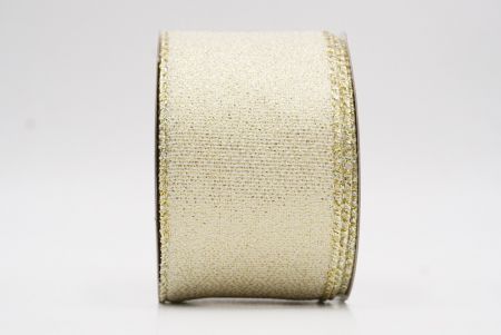 Ruban métallique sophistiqué scintillant crème_KF9788GV-2