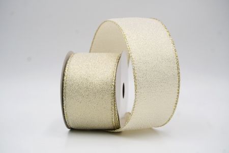 Ruban métallique sophistiqué scintillant crème_KF9788GV-2