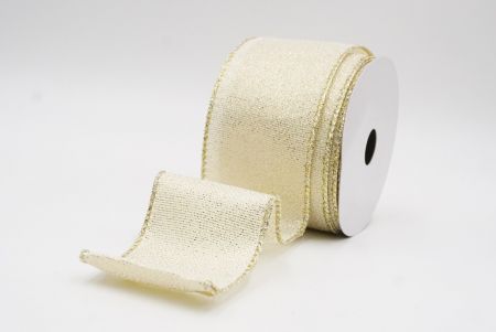Ruban métallique sophistiqué scintillant crème_KF9788GV-2