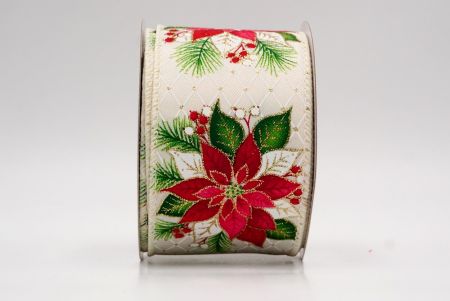 Creme_Blumende Weihnachtsstern Drahtband_KF9791GC-2-2